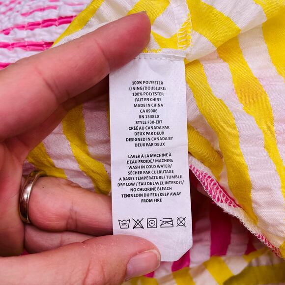 NWT Deux Par Deux Size 5 Striped Seersucker Dress in Aurora Pink - Picture 5 of 5